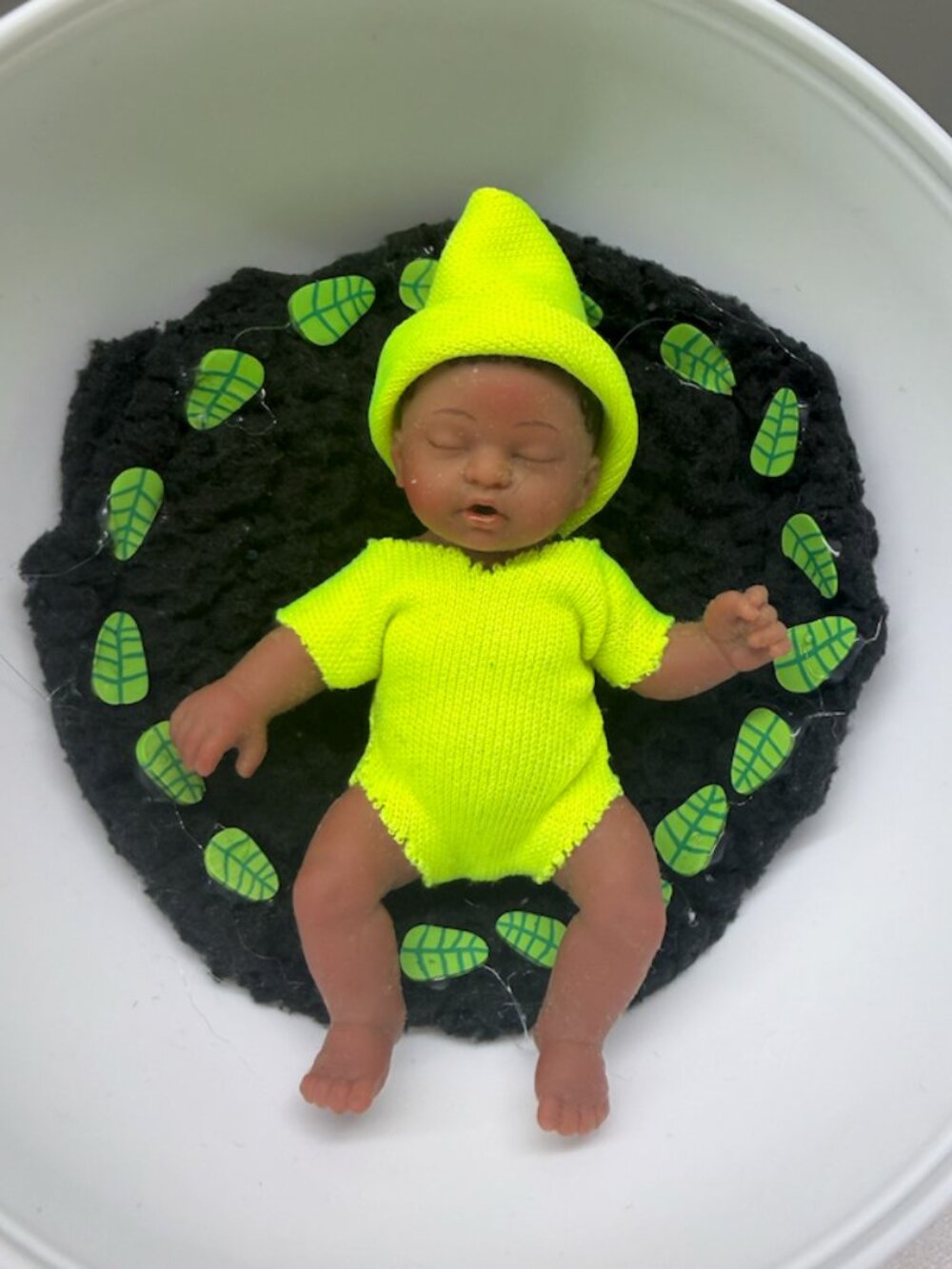 Neon Green Bodysuit + Cap for Mini Zuru Babies Series 2